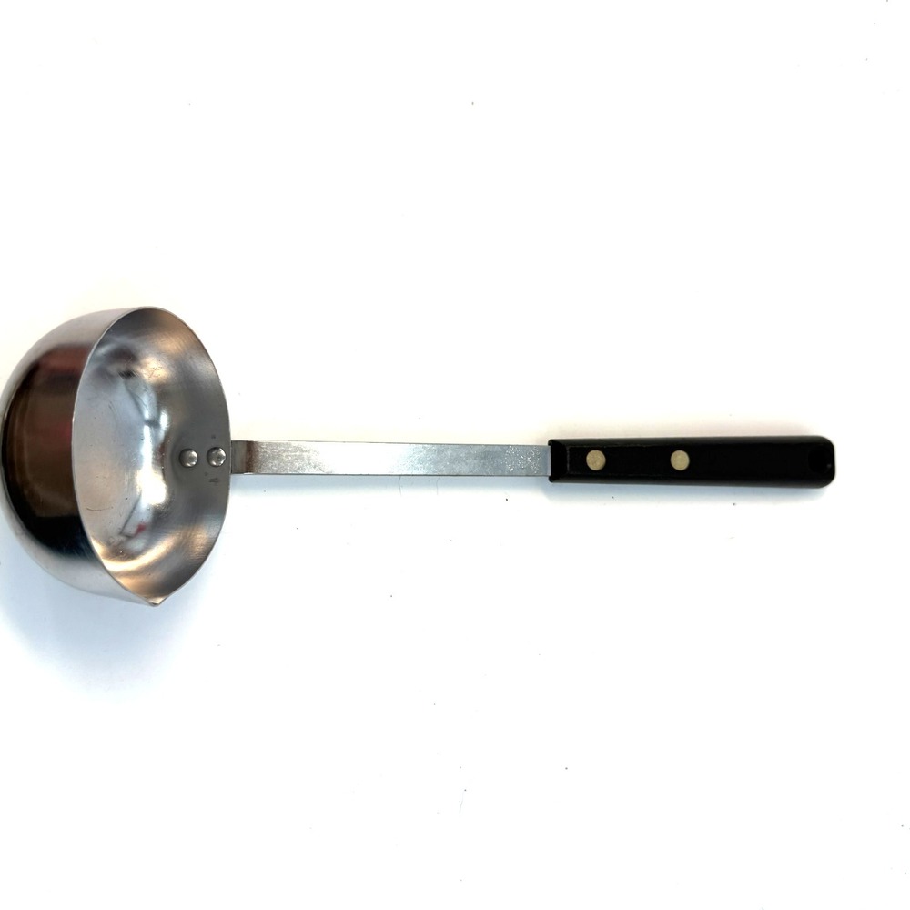 Ekco Forge Cutlery Ladle approx. 11" w/ black handle spout Vintage Soup‎ Gravy